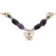 Certified Authentic Butterfly Navajo .925 Sterling Silver Natural Turquoise Amethyst Wood Native American Necklace  750198-8