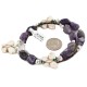 Certified Authentic Butterfly Navajo .925 Sterling Silver Natural Turquoise Amethyst Wood Native American Necklace  750198-8
