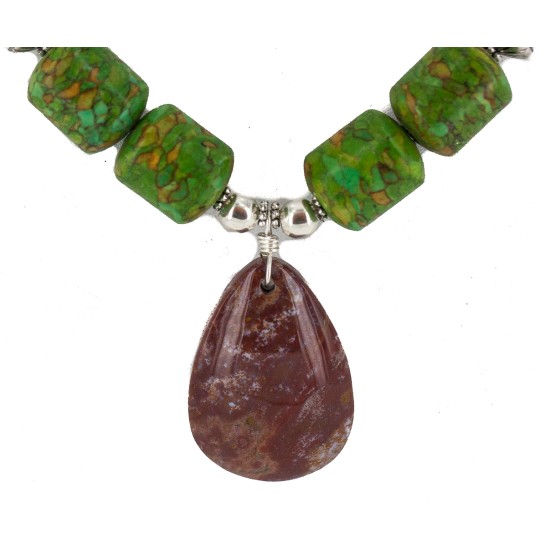 Certified Authentic Navajo .925 Sterling Silver Agate Heishi Native American Necklace  750199-1