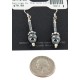 Certified Authentic .925 Sterling Silver Hooks Natural Hematite Native American Dangle Earrings 18214-1