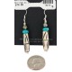 .925 Sterling Silver Hooks Certified Authentic Natural Turquoise Bone Native American Dangle Earrings 18216-2