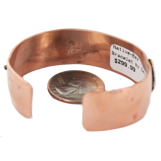Certified Authentic Navajo Handmade Brass Native American Pure Copper Bracelet 13134