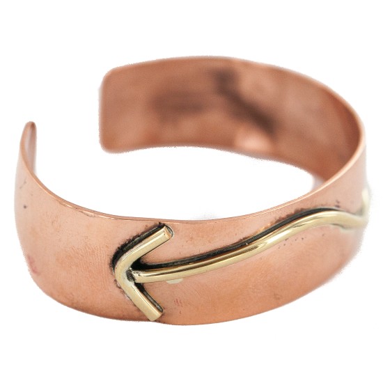 Certified Authentic Navajo Handmade Brass Native American Pure Copper Bracelet 13134