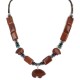 Bear Certified Authentic Navajo .925 Sterling Silver Natural Turquoise Goldstone Hematite Native American Necklace 750199-8