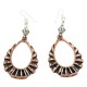 Certified Authentic Handmade Navajo Native American Pure Copper Dangle Earrings 18213-1