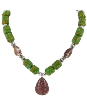 Navajo .925 Sterling Silver Agate Heishi Native American Necklace 750199-1 Navajo .925 Sterling Silver Agate Heishi Native American Necklace 750199-1