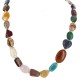 Certified Authentic Navajo .925 Sterling Silver Natural Jade Carnelian Red Jasper Quartz Amethyst Lapis Native American Necklace  750198-7