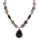 Certified Authentic Navajo .925 Sterling Silver Natural Turquoise Jasper Black Onyx Native American Necklace  750199-5
