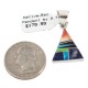 Certified Authentic Navajo Triangle .925 Sterling Silver Natural Multicolor Real Handmade Native American Inlaid Pendant 24491-2