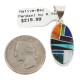 Oval Navajo Certified Authentic .925 Sterling Silver Natural Multicolor Real Handmade Native American Inlaid Pendant 24490-12