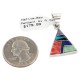 Navajo Certified Authentic Triangle .925 Sterling Silver Natural Multicolor Real Handmade Native American Inlaid Pendant 24491-14