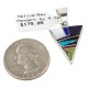 Triangle Navajo .925 Sterling Silver Certified Authentic Natural Multicolor Real Handmade Native American Inlaid Pendant 24491-15