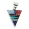 Navajo .925 Sterling Silver Triangle Natural Multicolor Real Handmade Native American Inlaid Pendant 24491-1