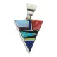 Triangle Navajo .925 Sterling Silver Natural Multicolor Real Handmade Native American Inlaid Pendant 24491-15 Triangle Navajo .925 Sterling Silver Natural Multicolor Real Handmade Native American Inlaid Pendant 24491-15