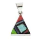 Navajo Triangle .925 Sterling Silver Natural Multicolor Real Handmade Native American Inlaid Pendant 24491-11 Navajo Triangle .925 Sterling Silver Natural Multicolor Real Handmade Native American Inlaid Pendant 24491-11
