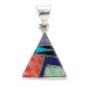 Navajo Triangle .925 Sterling Silver Natural Multicolor Real Handmade Native American Inlaid Pendant 24491-14 Navajo Triangle .925 Sterling Silver Natural Multicolor Real Handmade Native American Inlaid Pendant 24491-14