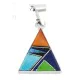 Navajo Triangle .925 Sterling Silver Natural Multicolor Real Handmade Native American Inlaid Pendant 24491-8 Navajo Triangle .925 Sterling Silver Natural Multicolor Real Handmade Native American Inlaid Pendant 24491-8