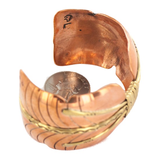 Certified Authentic Handmade Navajo Native American Pure Copper and Brass Bracelet 12793