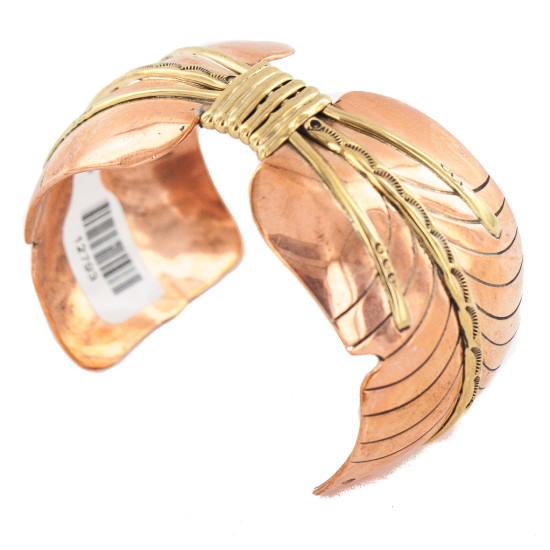 Certified Authentic Handmade Navajo Native American Pure Copper and Brass Bracelet 12793