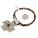 Cross .925 Sterling Silver Nickel Handmade Certified Authentic Navajo Natural Turquoise Tigers Eye Coral Native American Necklace 18224-2-15786-101