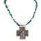 Cross Necklace .925 Sterling Silver Nickel Handmade Navajo Turquoise Coral 18224-6-15917-15