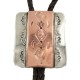 Certified Authentic Handmade Navajo Leather Pure Copper and Nickel Native American Bolo Tie 24489-1 Certified Authentic Handmade Navajo Leather Pure Copper and Nickel Native American Bolo Tie 24489-1