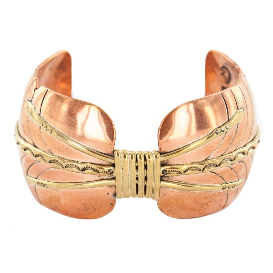 Certified Authentic Handmade Navajo Native American Pure Copper and Brass Bracelet 12793