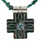 Cross Necklace .925 Sterling Silver Nickel Handmade Navajo Turquoise Coral 18224-6-15917-15