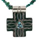 Cross .925 Sterling Silver Nickel Handmade Certified Authentic Navajo Natural Turquoise Coral Native American Necklace 18224-6-15917-15