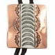 Handmade Certified Authentic Leather Navajo Pure Copper and Nickel Native American Bolo Tie 24489-8