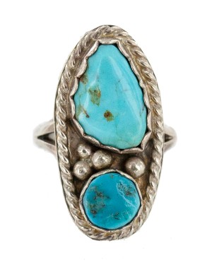 Handmade Certified Authentic Navajo .925 Sterling Silver Turquoise Native American Ring 16861