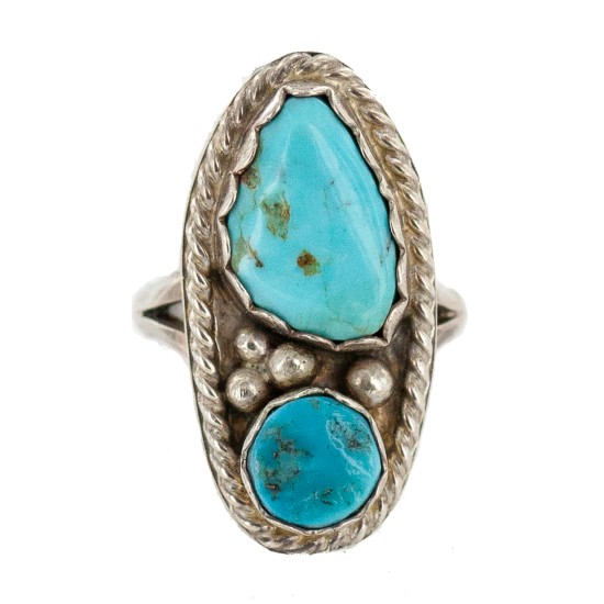 Handmade Certified Authentic Navajo .925 Sterling Silver Turquoise Native American Ring 16861