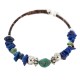 Navajo Certified Authentic Natural Turquoise Heishi Lapis Lazuli Native American Adjustable Wrap Bracelet 1301-3