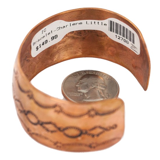 Certified Authentic Handmade Navajo Native American Pure Copper Bracelet 12700-2