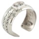 Certified Authentic Navajo Handmade Natural White Buffalo Native American Nickel Bracelet 13137-1