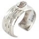 Handmade Certified Authentic Navajo Natural White Buffalo Native American Nickel Bracelet 13137-20