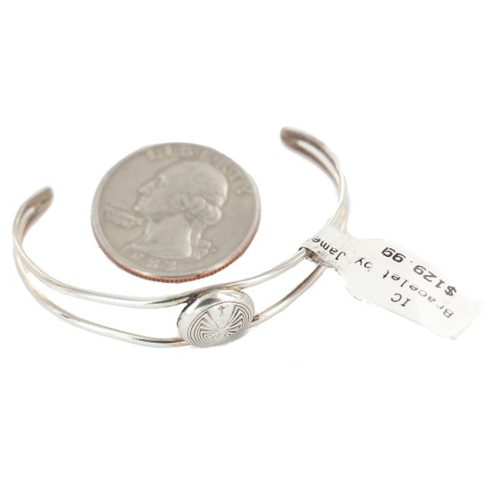 Handmade Certified Authentic Mae Peshlakei Navajo .925 Sterling Silver Native American Baby Bracelet 12442-100 Handmade Certified Authentic Mae Peshlakei Navajo .925 Sterling Silver Native American Baby Bracelet 12442-100
