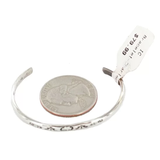 Handmade Bear Feather Navajo .925 Sterling Silver Native American Baby Bracelet 12618 Handmade Bear Feather Navajo .925 Sterling Silver Native American Baby Bracelet 12618