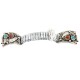 .925 Sterling Silver Handmade Certified Authentic Navajo Natural Turquoise Coral Native American Watchband 1131