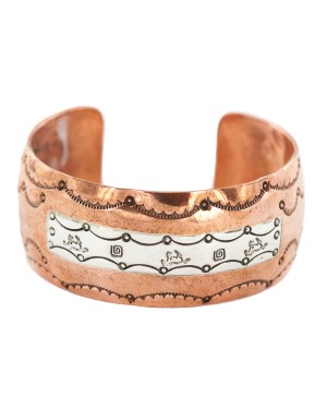 Certified Authentic .925 Sterling Silver Horse Handmade Navajo Native American Pure Copper Bracelet 12783-3 Certified Authentic .925 Sterling Silver Horse Handmade Navajo Native American Pure Copper Bracelet 12783-3