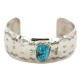 Certified Authentic Navajo Handmade Kokopelli Natural Turquoise Native American Nickel Bracelet 12784-8