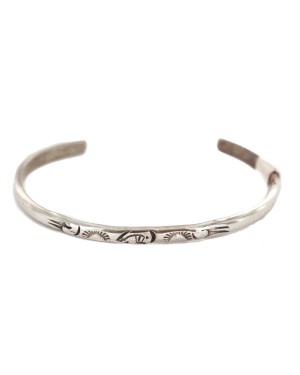 Handmade Bear Certified Authentic Navajo .925 Sterling Silver Native American Baby Bracelet  1249
