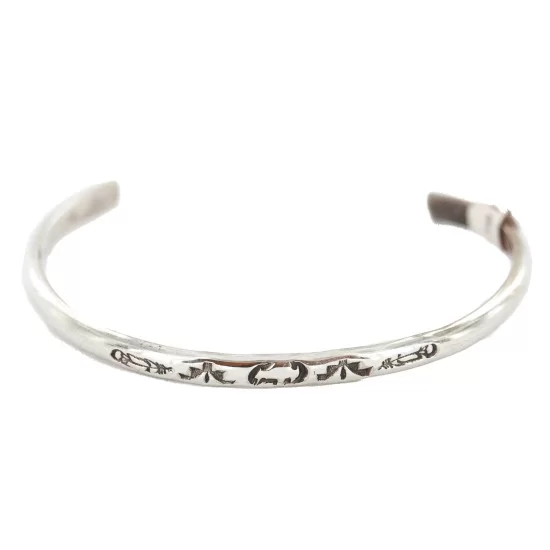 Handmade Bear Feather Navajo .925 Sterling Silver Native American Baby Bracelet 12618 Handmade Bear Feather Navajo .925 Sterling Silver Native American Baby Bracelet 12618