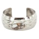 Handmade Certified Authentic Navajo Natural White Buffalo Native American Nickel Bracelet 13137-20