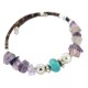 Navajo Certified Authentic Natural Turquoise Heishi Amethyst Native American Adjustable Wrap Bracelet 13139-11 Navajo Certified Authentic Natural Turquoise Heishi Amethyst Native American Adjustable Wrap Bracelet 13139-11