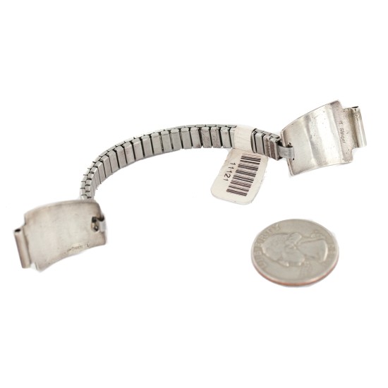 Storyteller .925 Sterling Silver Handmade Certified Authentic Navajo Natural Native American Watchband 11121-2