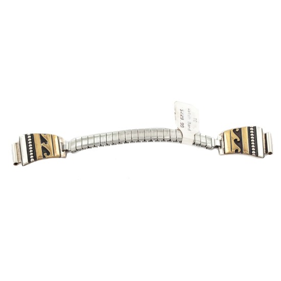 Wave 12kt Gold Filled and .925 Sterling Silver Handmade Certified Authentic Navajo Natural Native American Watchband 11120