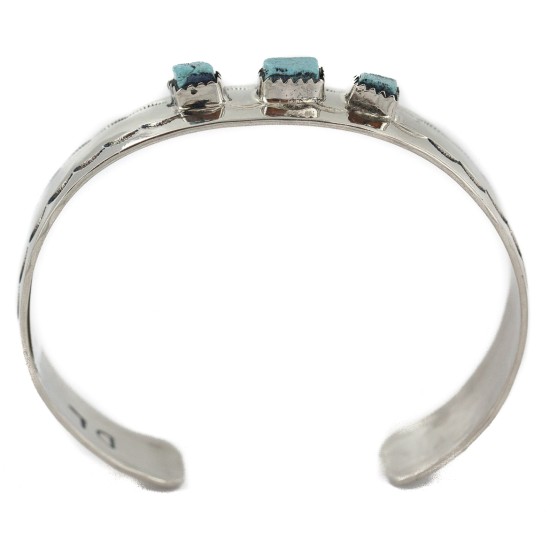 Certified Authentic Handmade Navajo Natural Turquoise Native American Nickel Bracelet 13141-9