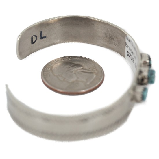 Handmade Navajo Certified Authentic Natural Turquoise Native American Nickel Bracelet 13141-8