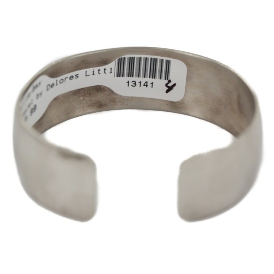 Certified Authentic Navajo Handmade Navajo Natural Red Jasper Native American Nickel Bracelet  13141-4